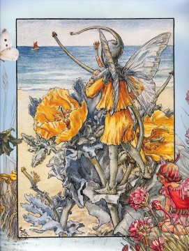 Fantasía popular Painting - el hada de la amapola con cuernos Fantasía